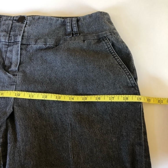 Sandro Sportswear Charcoal Gray High Rise Flare Wide Leg Capris Denim Pants Sz10 - Picture 6 of 12